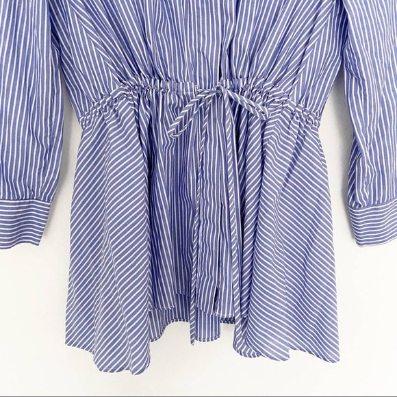 SOLD ZARA WOMAN Pinstripe Button Down Top Size M - Picture 8 of 11